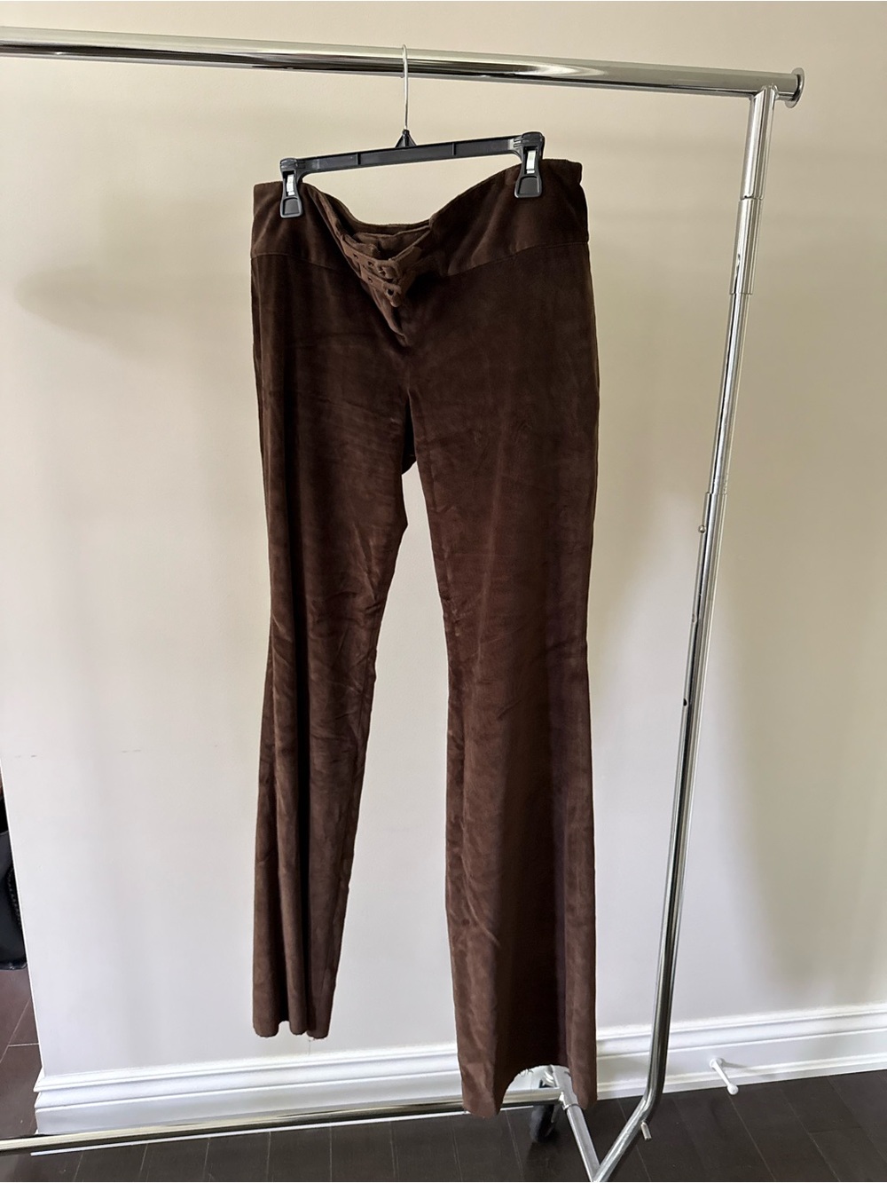 Women’s Chloe Brown Suede-Look Flared Pants